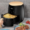 friteuse sans huile RASMA  Puissance : 2400 W Capacité : 6 litres Contrôle : Écran tactile LCD Technologie : Utilise la technologie Rapid Air pour une cuisson saine avec peu ou pas d'huile