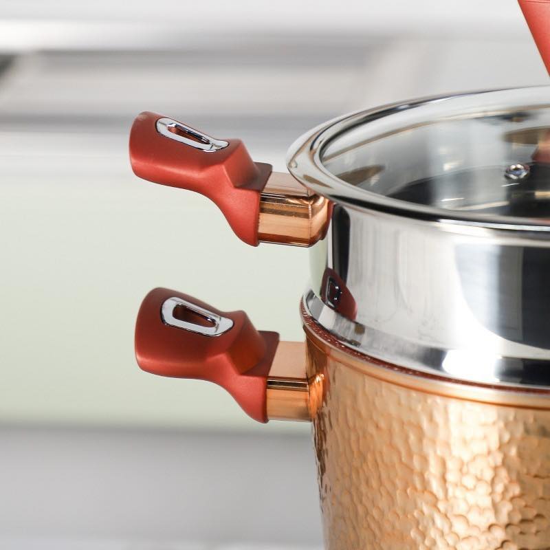 Couscoussier Olina  - Capacité : 8 Litres - Nombre de pièces : 3 - Matériau : Granite - Facile à nettoyer, sain et hygiénique - Fabriqué à partir de matériaux naturels et durables - Poignées ergonomiques et décoratives résistantes à la chaleur - Résistant à la chaleur élevée, tolérant aux défauts chimiques - Couleur : Cuivre