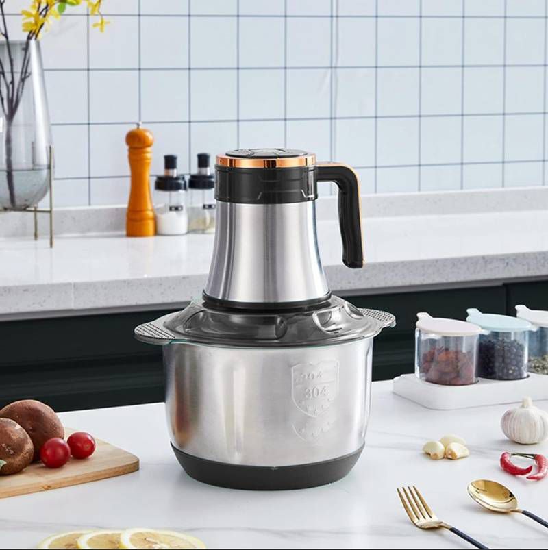 Hachoir électrique à 6 vitesses, 1000W, capacité de 3l, en acier inoxydable, pour la viande, les légumes et les fruits .