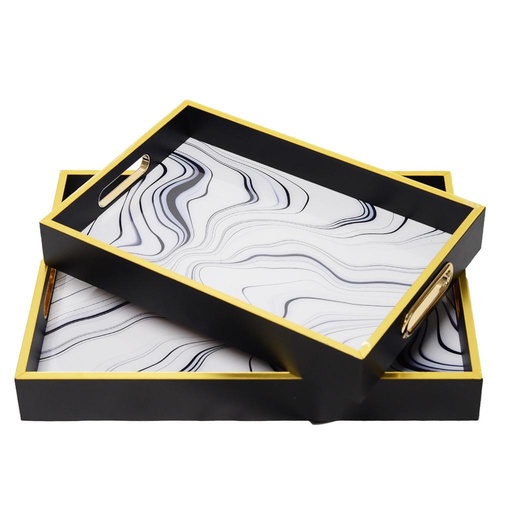 Lot de 2 Plateaux de Service En Bois M2